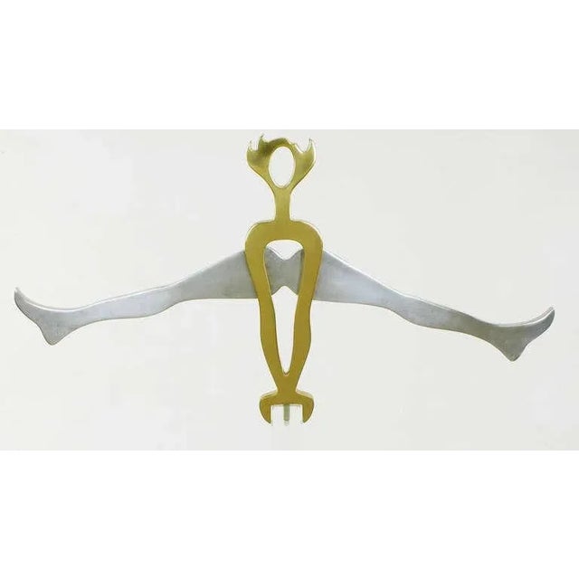 Metal Eichengreem & Gensburg Brass & Aluminum Gymnast Sculpture on Lucite Stand For Sale - Image 7 of 8