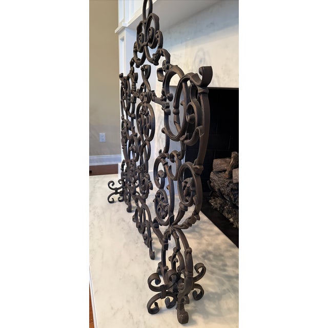 Cast Iron Scroll Fireplace Screen For Sale - Image 12 of 14