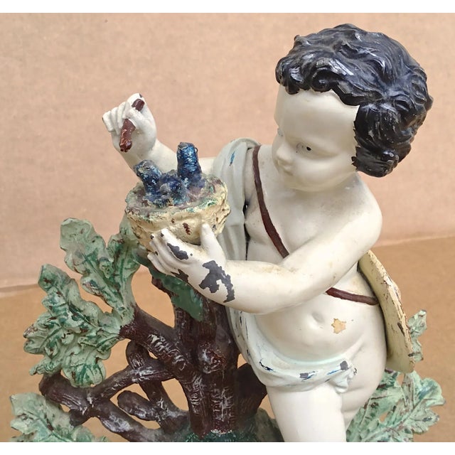 Antique Cast Iron Cherub Feeding Birds For Sale In Atlanta - Image 6 of 8