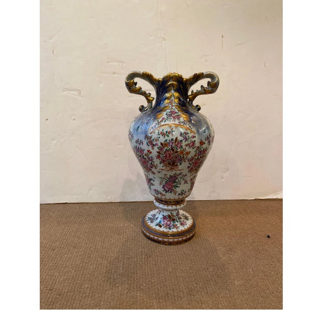 Late 19th Century Naples Capodimonte Porcelain Armorial Urns - A Pair For Sale In Philadelphia - Image 6 of 13
