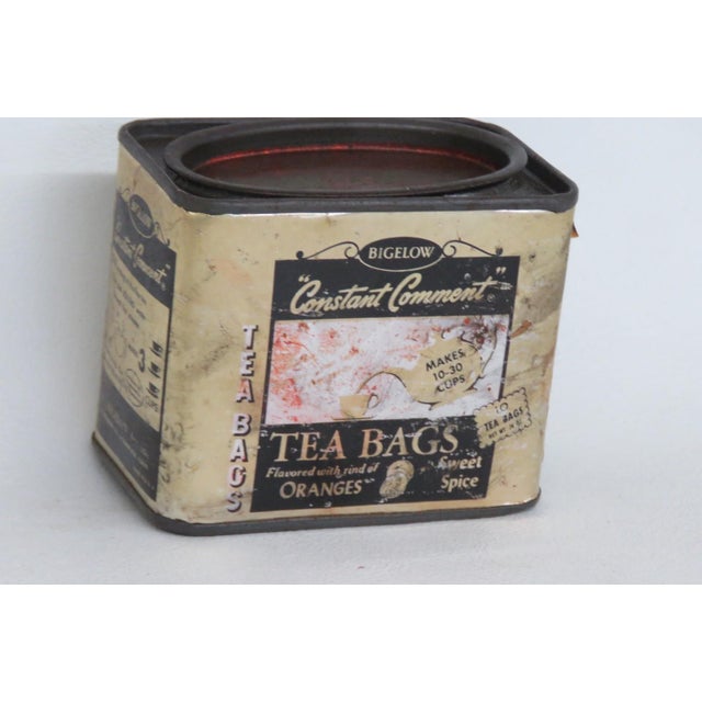 Bigelow Constant Comment Tea Bag Tin Lidded Canister With Gold Foil Label 4905b For Sale - Image 9 of 12