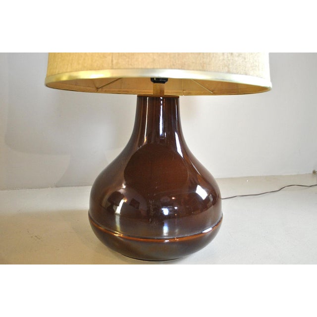 Brown Ceramic Table Lamp from Ferlaro, 1960s For Sale - Image 8 of 18