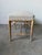 Wood Vintage Hollywood Regency Style Faux Bamboo Carved Upholstered Bench For Sale - Image 7 of 12