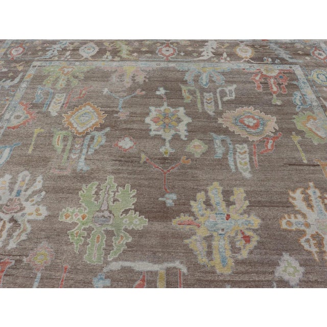 Keivan Woven Arts Large Oushak Rug Made With Old Wool in Light Brown 13'4 X 17'6 For Sale In Atlanta - Image 6 of 17