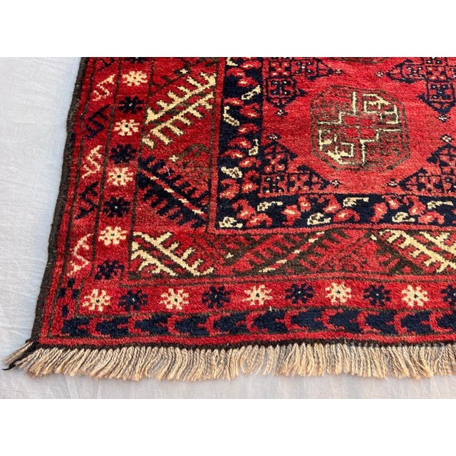 Vintage Afghan Ersari Turkmen Bokhara Gallery Rug - 8'1" X 3'7" For Sale - Image 9 of 12