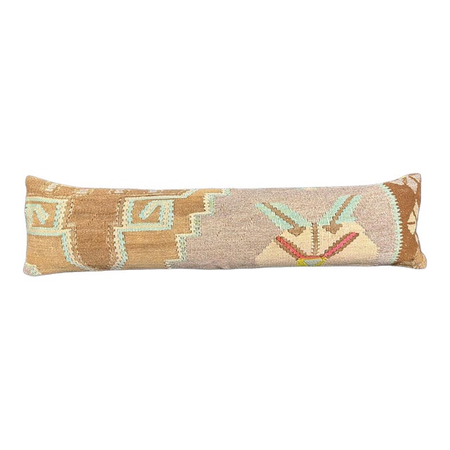 Turkish Hemp Pillow Cushion Natural Beige Brown Cushion Cover 12"x46" For Sale