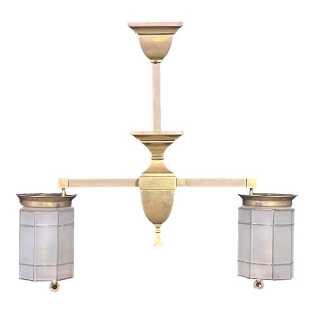 1910s Rare Gas Mission Chandelier For Sale