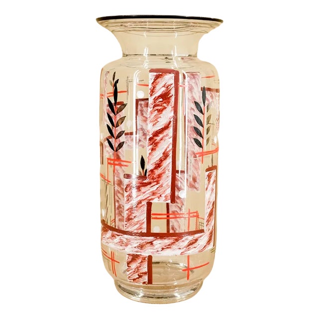 Art Deco Glass Vase, 1920s For Sale