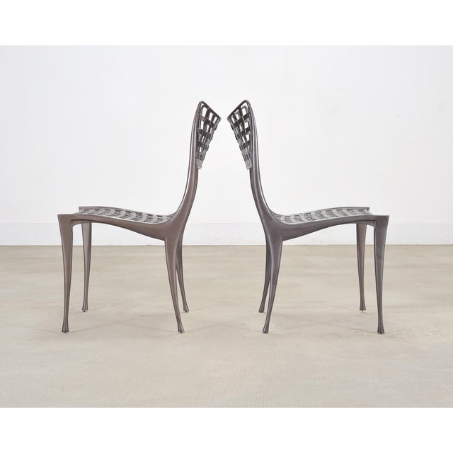 Metal Set of Four Dan Johnson Brown Jordan Sol Y Luna Dining Chairs For Sale - Image 7 of 18