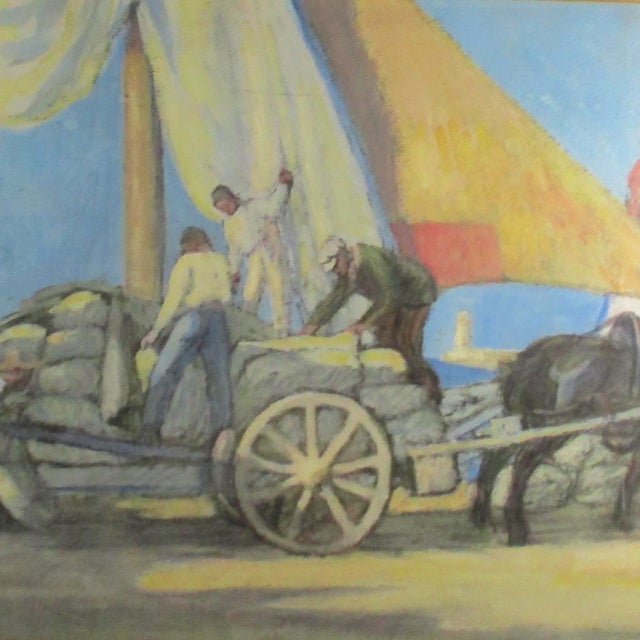 1910s Pierre Ladureau Gouache Painting Dated 1913 For Sale - Image 5 of 10