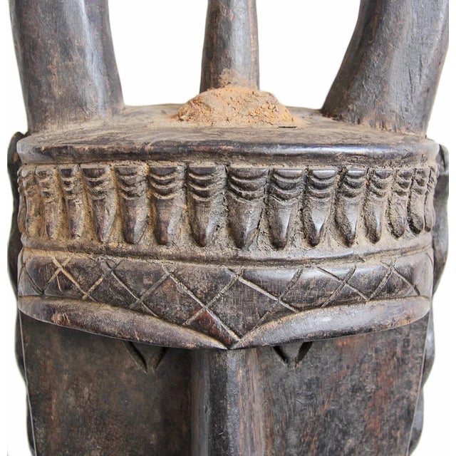 Vintage Mid 20th Century Carved Wood Toma Mask Guinea For Sale - Image 4 of 5