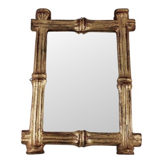 Florentine Gilded Faux Bamboo Accent Mirror For Sale