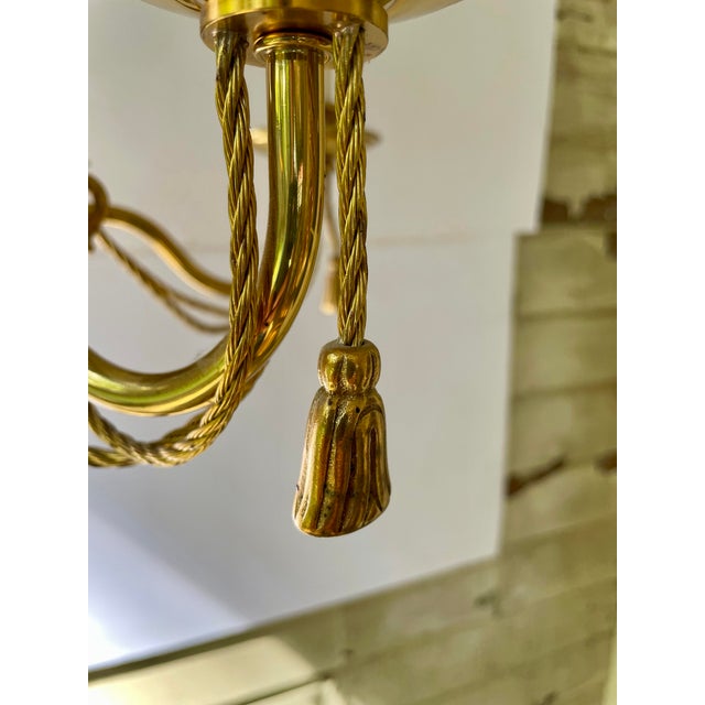 Late 20th Century Brass Tassel Chandelier For Sale - Image 5 of 10