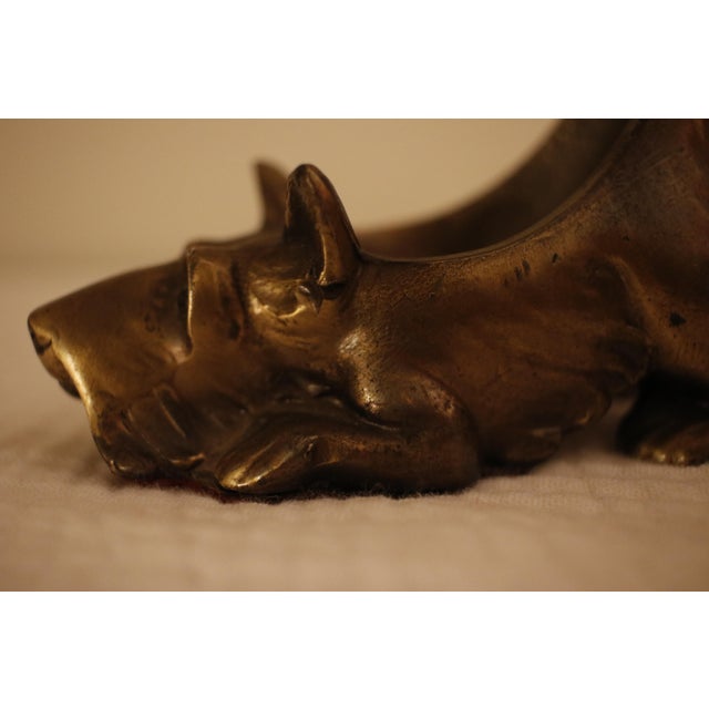 Ronson 1930s Ronson Solid Brass Dog Pipe Rests - Scottie & Hound - Pair For Sale - Image 4 of 18