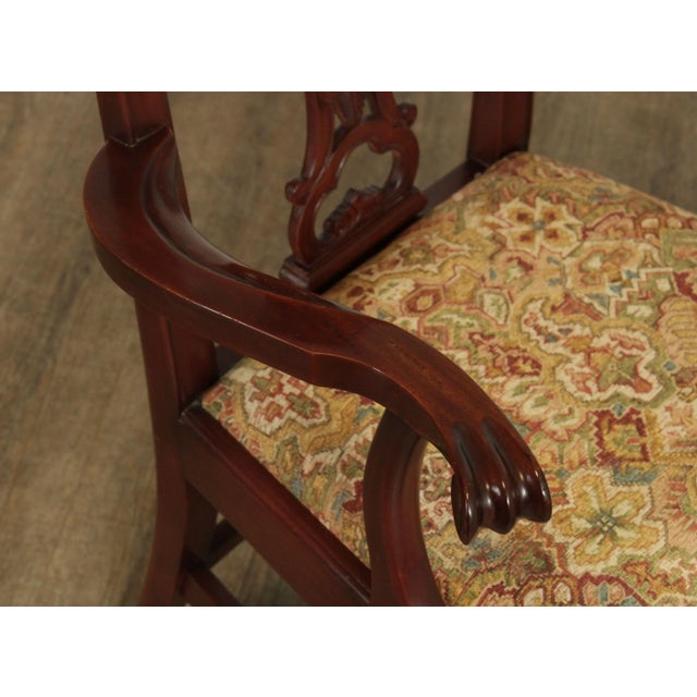 Chippendale Style Solid Mahogany Pair Armchairs For Sale - Image 10 of 13
