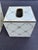Wood Allen G Designs Hand-Painted Ivory & Gold Wastebasket & Tissue Box Set For Sale - Image 7 of 11