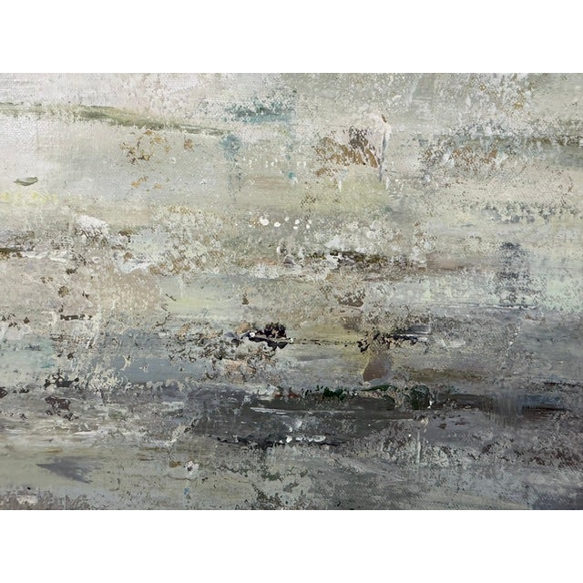 Paint Atmospheric Abstract Water Scene - Large Square Canvas For Sale - Image 7 of 10