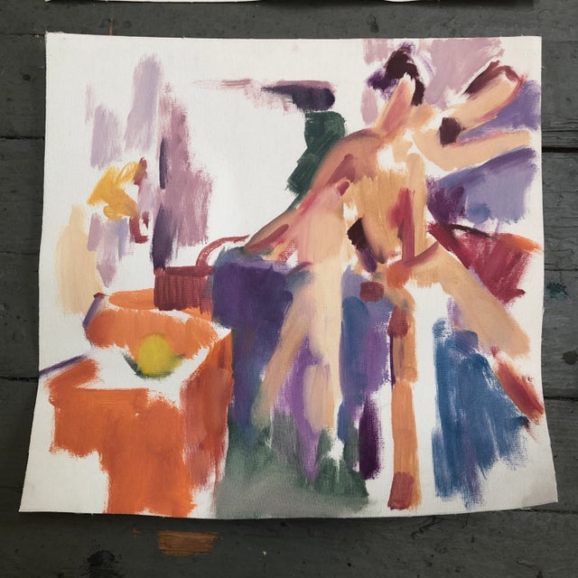 Figurative 1980’s Gallery Wall Collection-4 Vintage Expressionist Female Nude Paintings -Set of 4 For Sale - Image 3 of 8