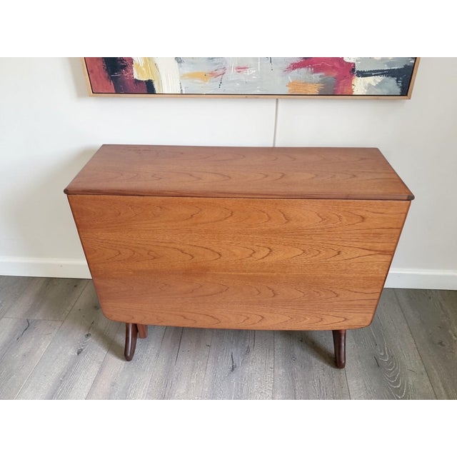 Vintage Dining Table in Teak with Drop Leaf, 1970 For Sale - Image 15 of 18
