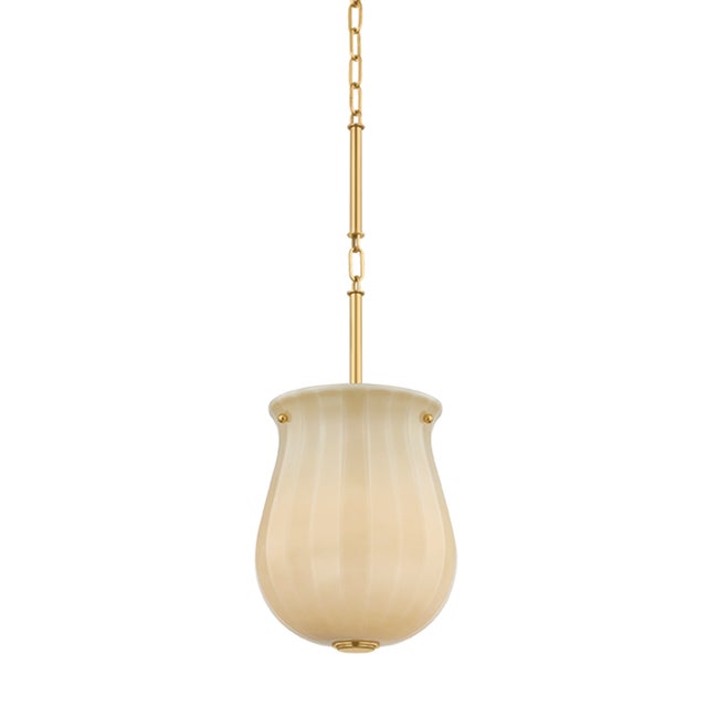 Brass Hudson Valley Lighting Nevins 10 in. 1 Light Pendant in Aged Brass Finish For Sale - Image 8 of 8