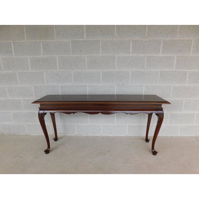 Georgian Style Cherry Queen Anne Console Table 60"w Features Quality Solid Construction - Queen Anne, - Approx 30 years...