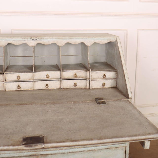 English Painted Oak Bureau For Sale - Image 3 of 12