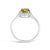 Early 21st Century 10K White Gold Green Peridot and 1/10 Cttw Diamond Halo Ring For Sale - Image 5 of 7