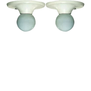 White Light Ball Flush Mounts by Castiglioni Brothers for Flos, 1965, Set of 2