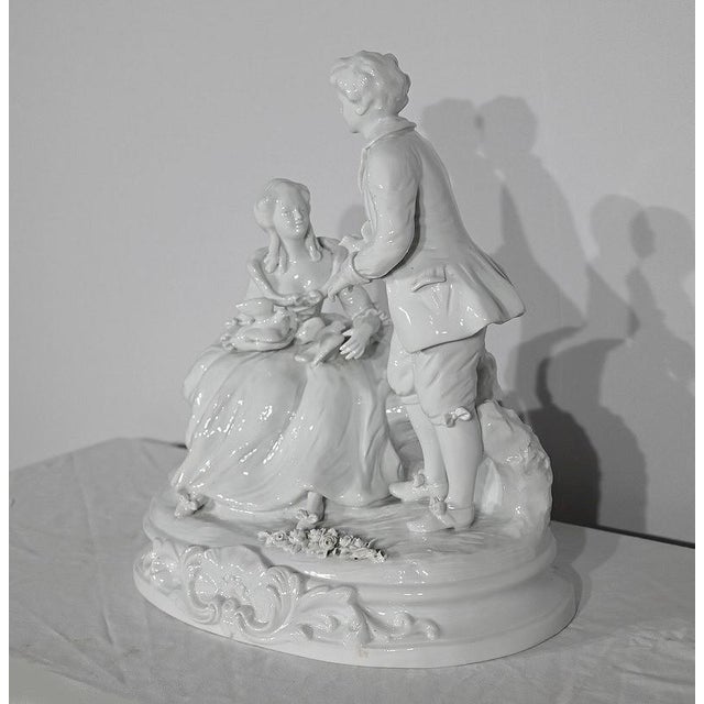 After F. Boucher, Couple de Galants, Late 1800s, Sèvres Porcelain For Sale - Image 3 of 18