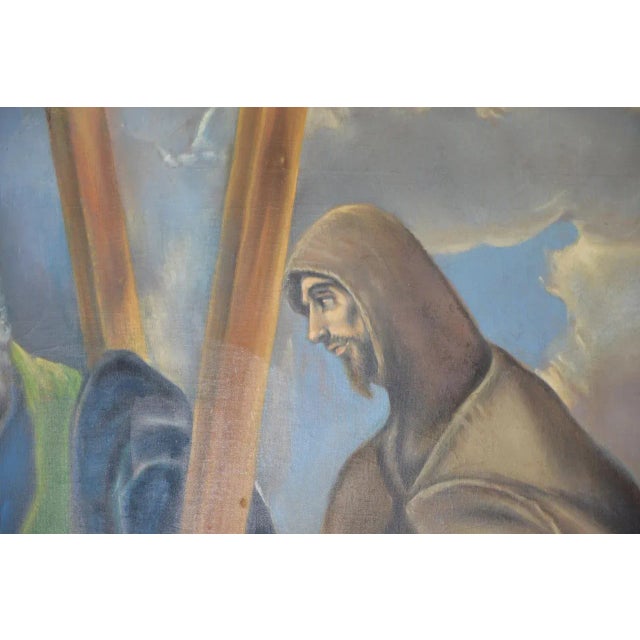 St. Francis & St. Peter Vintage Oil Painting After El Greco C.1940 For Sale - Image 9 of 13