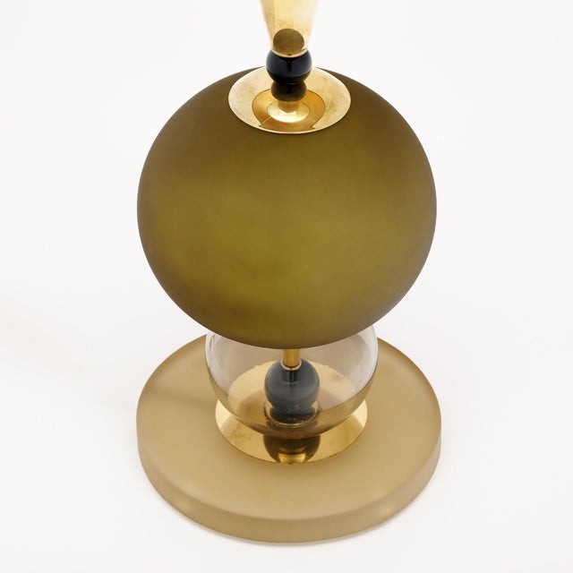 Mustard Murano Glass Green Sottsass Style Lamps For Sale - Image 8 of 9