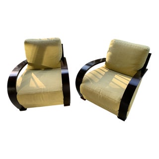 Art Deco Style Club Chairs from Roche Bobois, 1990s, Set of 2 For Sale