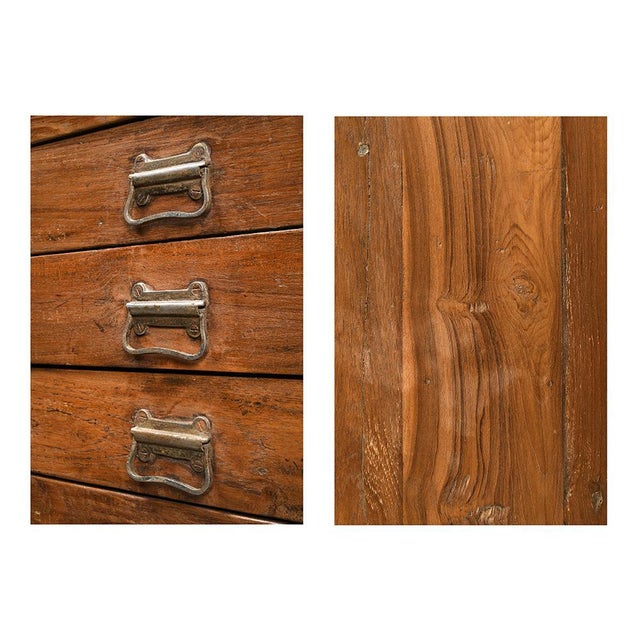 Antique Wooden and Brass Workbench For Sale - Image 4 of 5