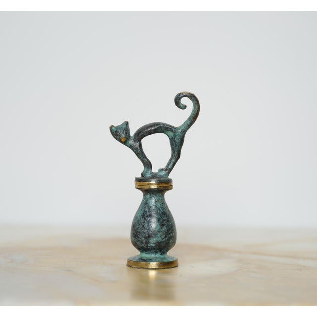 Mid-Century Modern Austrian Brass Cat Corkscrew by Walter Bosse, 1950s For Sale - Image 6 of 6
