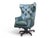 1960s English Traditional Distressed Green Leather Wingback Executive Swivel Chair For Sale - Image 9 of 12