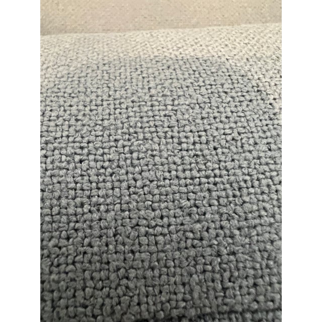 Wood 1970s Track Arm Chair in Fresca Dove Upholstery, Wood Frame with Black Inset Base, Concept 70 Georgia For Sale - Image 7 of 7