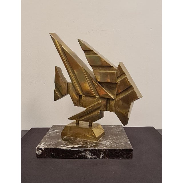 Giuseppe Banfi, Abstract Sculpture, 1988, Brass & Marble For Sale - Image 4 of 15