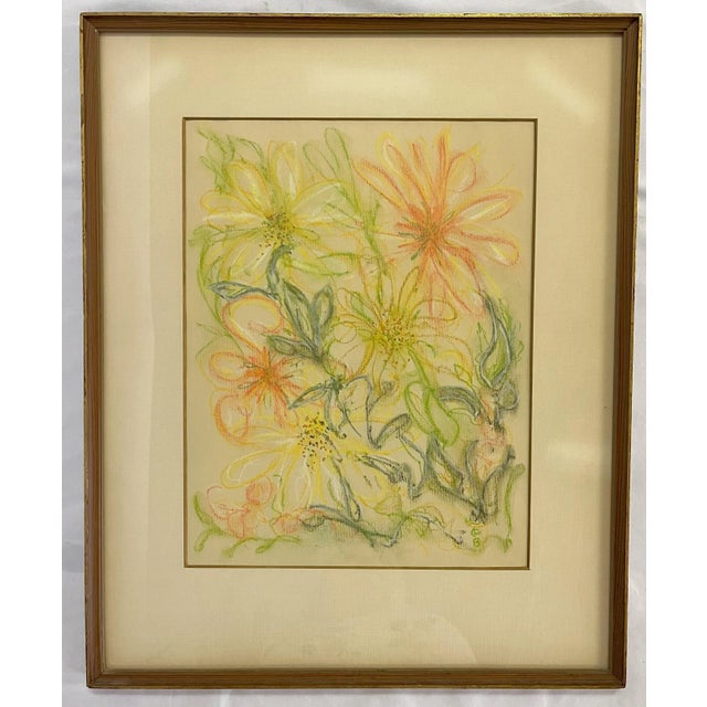 Pretty original framed drawing on paper. The piece looks like a quick study in an impressionist style with thick and...