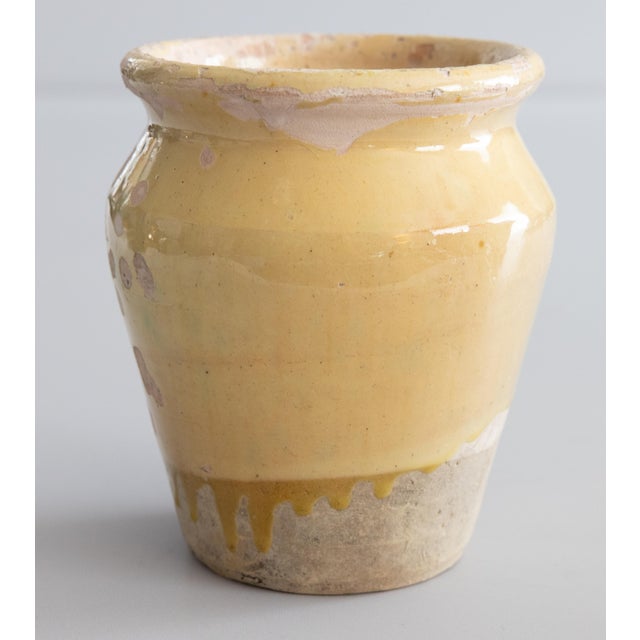 Petite 19th Century French Yellow Glazed Confit Pot Crock Vase For Sale - Image 4 of 9