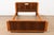 A rare and exceptional antique Art Deco walnut and burl wood queen size bed frame By Leo Jiranek for Grand Rapids...