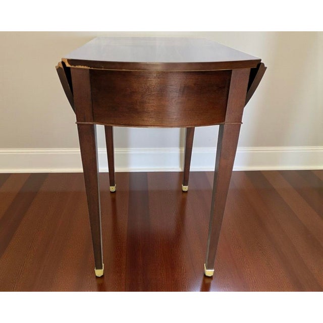 1960s Baker Furniture, Mahogany Drop Leaf Pembroke Accent Table For Sale - Image 13 of 13
