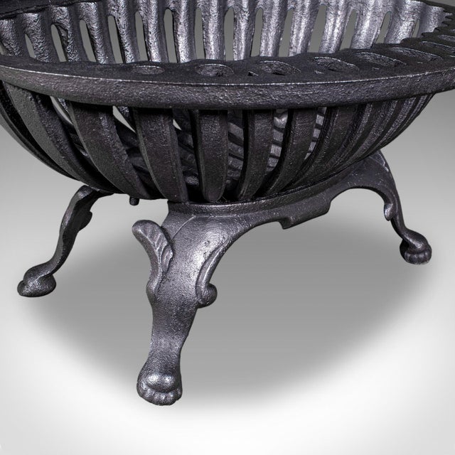 Antique Regency Revival Fire Basket, English, Iron, Fireplace, Grate, Edwardian For Sale - Image 10 of 10