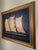 This richly layered maritime painting features a black vessel set against a deep navy sky, with water rendered in varying...