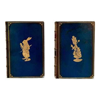 1931 Macmillan & Co. Miniature Edition, “Alice’s Adventures in Wonderland” & “Through the Looking-Glass” With Rivière Binding For Sale