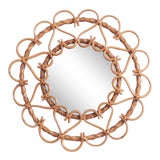 Image of 1970s Rattan Sunburst Mirror For Sale