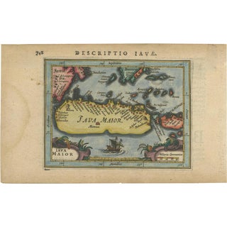 Antique Miniature Map of Java by Bertius, 1618 For Sale