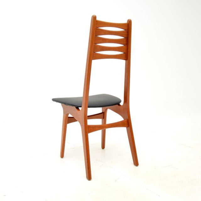 Black Vintage Danish Teak Dining Chairs, 1960, Set of 8 For Sale - Image 8 of 11
