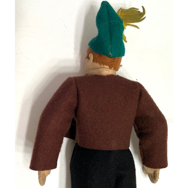 Rustic European Vintage Hand-Crafted Baitz Alpine/German Tyrol Felt Folk Doll For Sale - Image 3 of 6