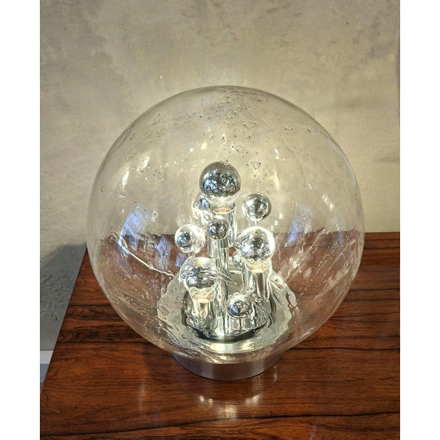 Hand Blown Bubble Glass Table Lamp from Doria Leuchten, 1970s, in Flawless conditions. Designed 1970 to 1979 This piece...