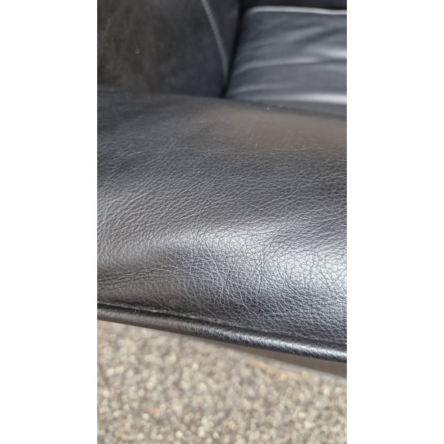 Set of Armchair with Pouf Lauriana Model in Black Leather by Tobia Scarpa Caramel for B&B, 1970s For Sale - Image 13 of 14